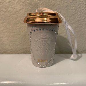 Starbucks 2015 Limited White Swarovski Ornament